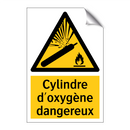 Cylindre d'oxygène dangereux