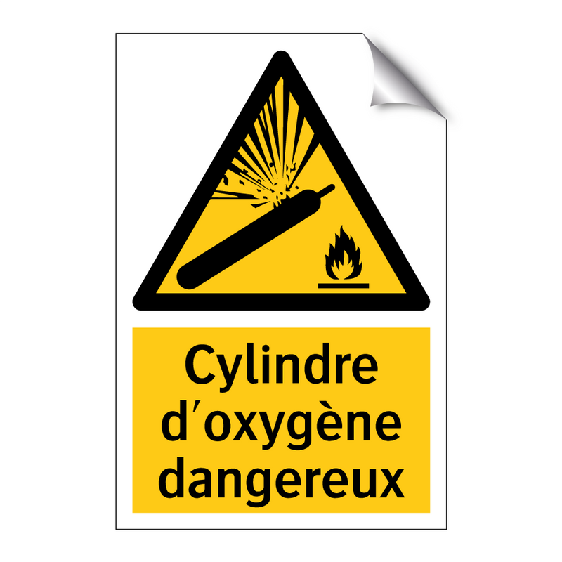 Cylindre d'oxygène dangereux