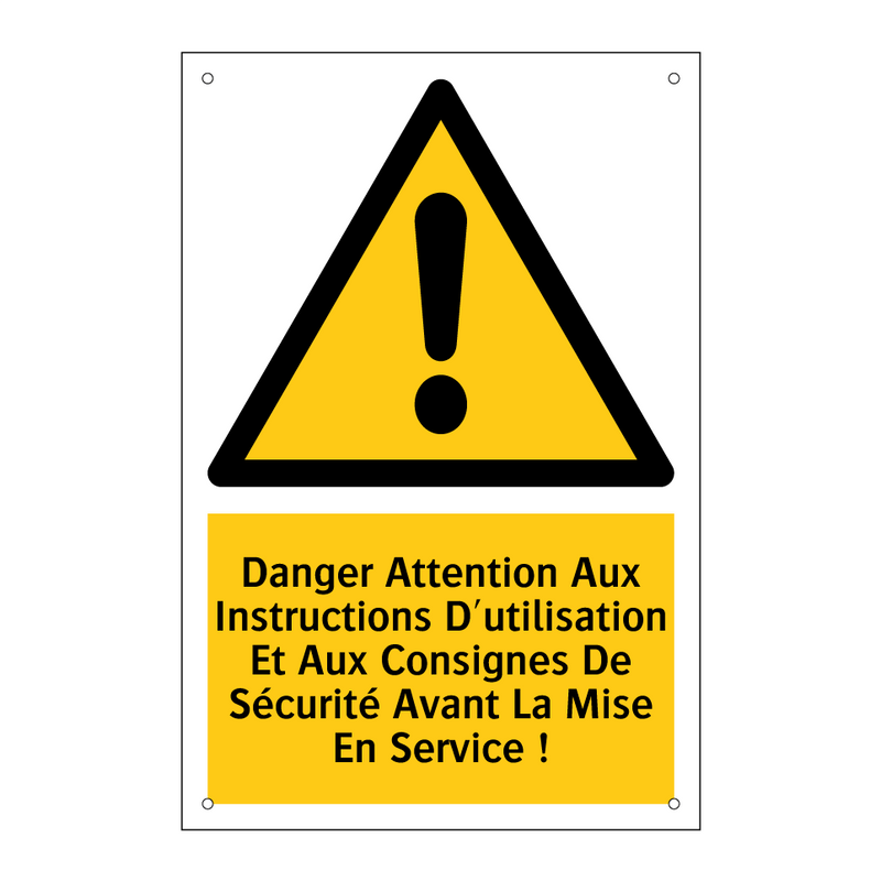 Danger Attention Aux Instructions D'utilisation Et Aux Consignes De Sécurité Avant La Mise En Service !