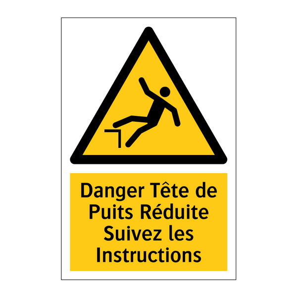 Danger Tête de Puits Réduite Suivez les Instructions