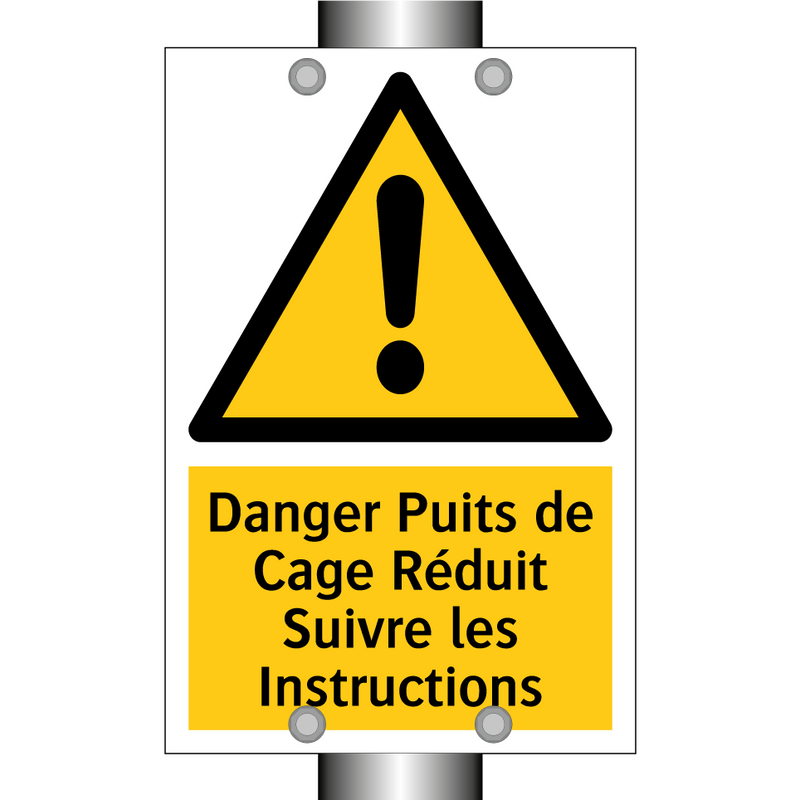 Danger Puits de Cage Réduit Suivre les Instructions