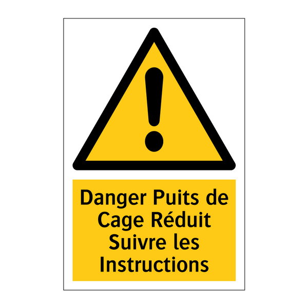 Danger Puits de Cage Réduit Suivre les Instructions