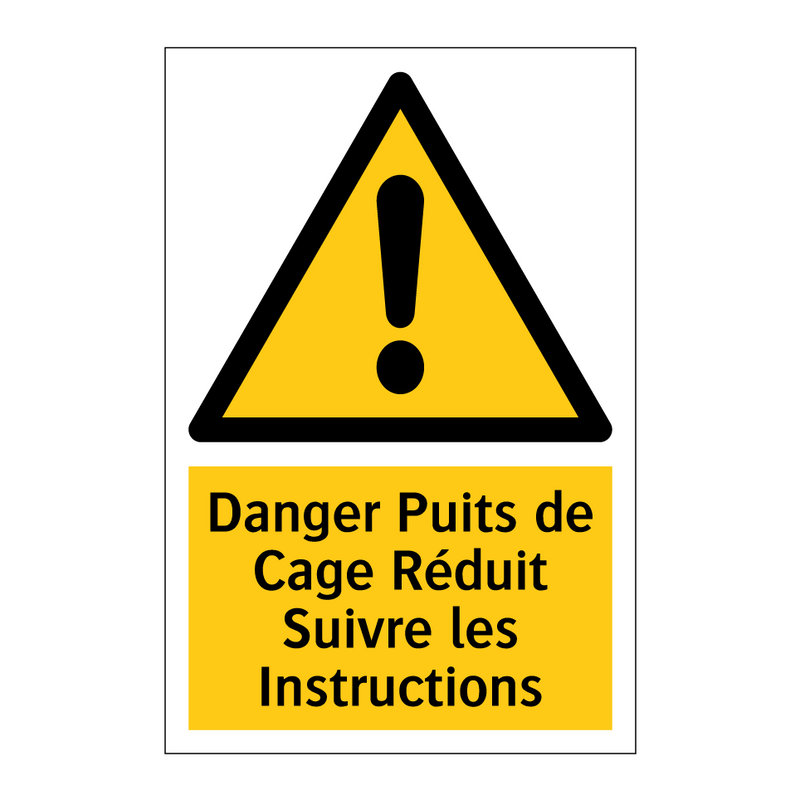Danger Puits de Cage Réduit Suivre les Instructions