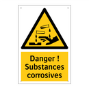 Danger ! Substances corrosives