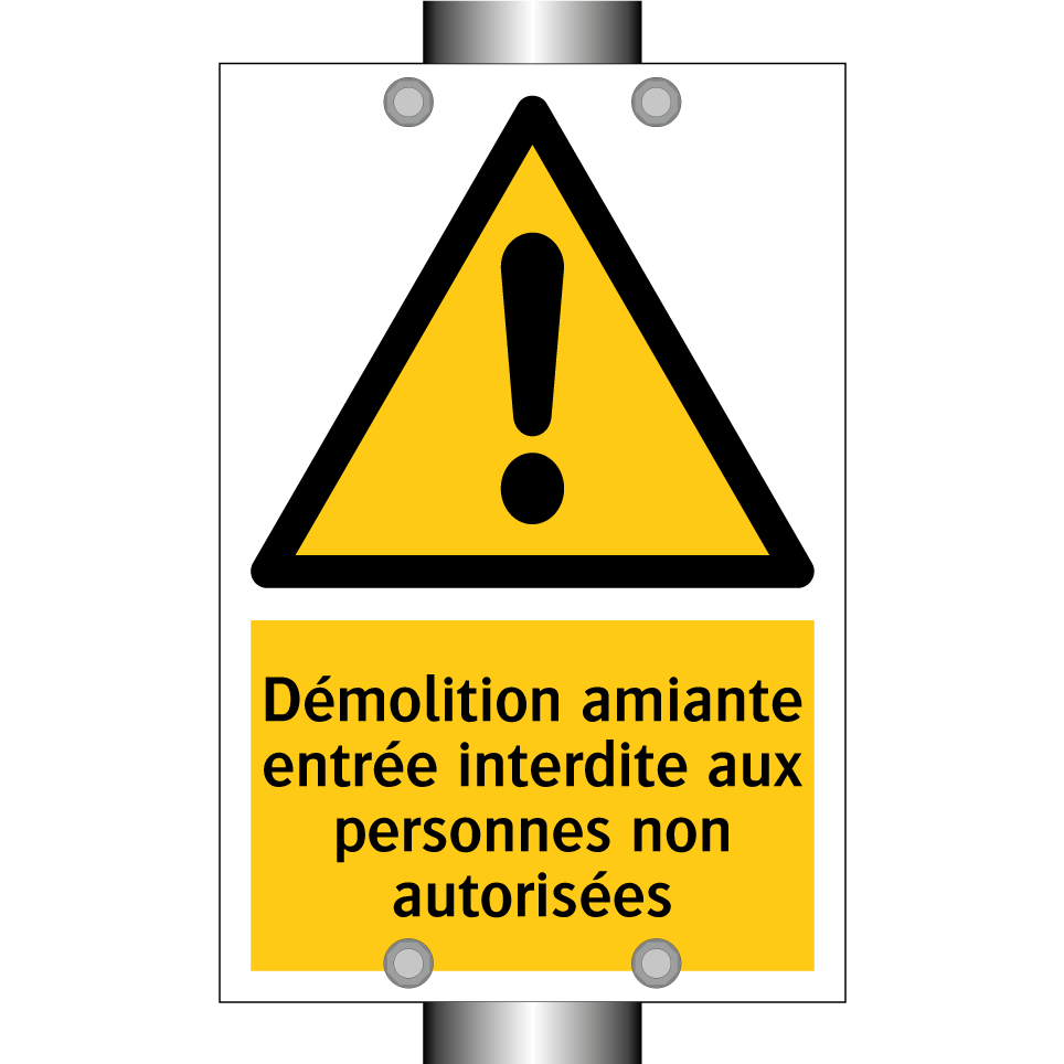 Démolition amiante entrée interdite aux personnes non autorisées