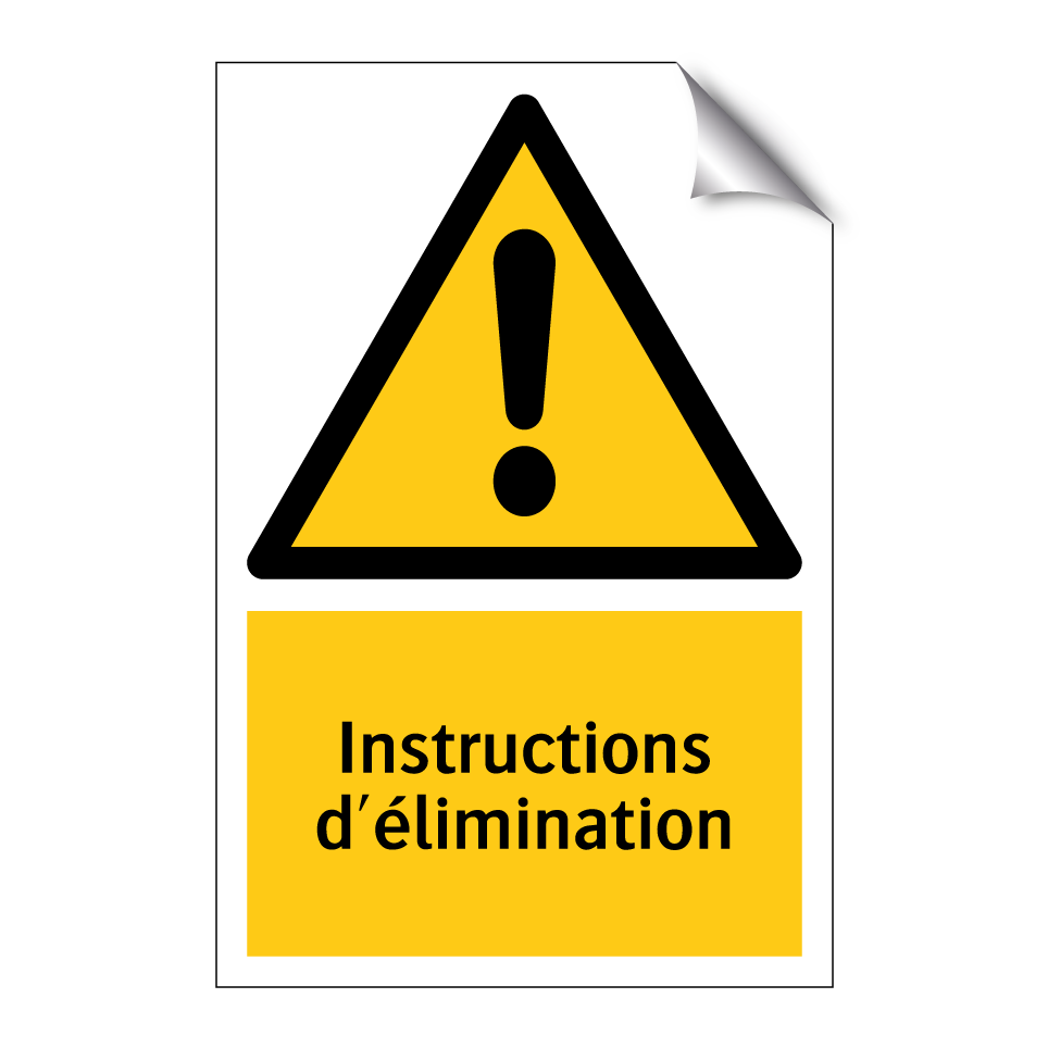 Instructions d'élimination