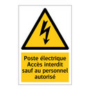 Poste électrique Accès interdit sauf au personnel autorisé