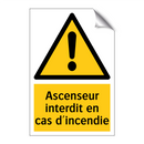 Ascenseur interdit en cas d'incendie