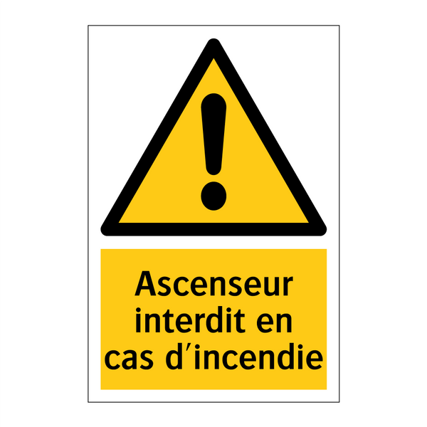 Ascenseur interdit en cas d'incendie