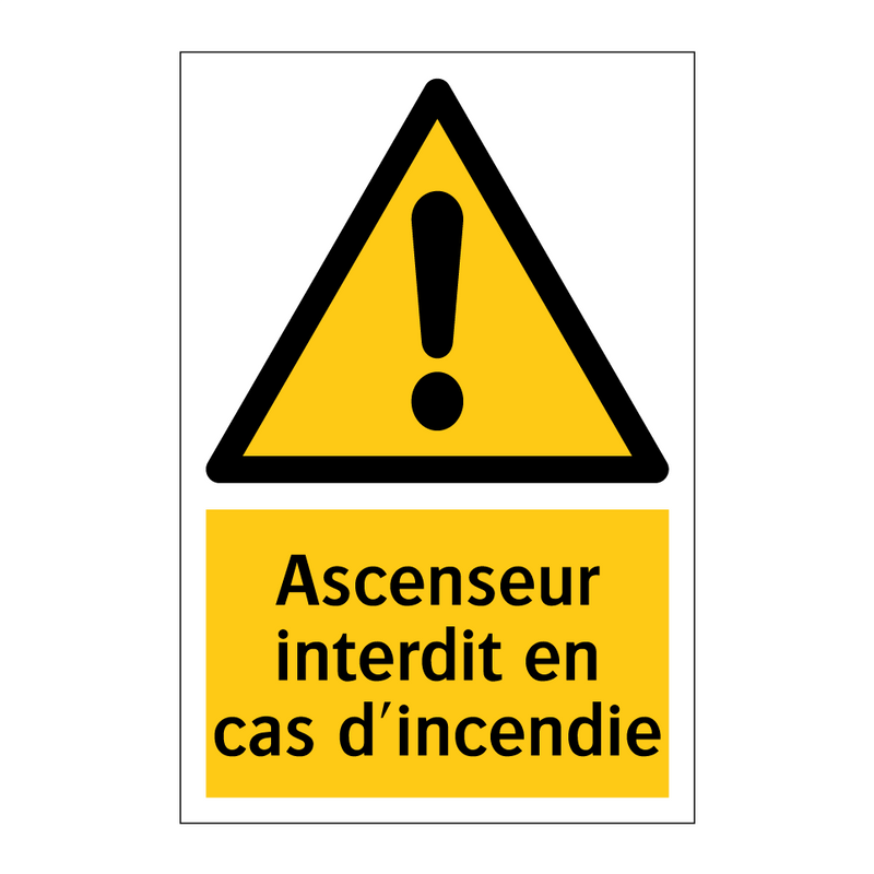 Ascenseur interdit en cas d'incendie