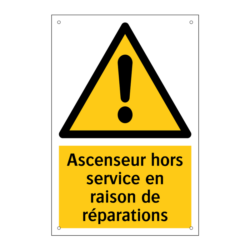 Ascenseur hors service en raison de réparations