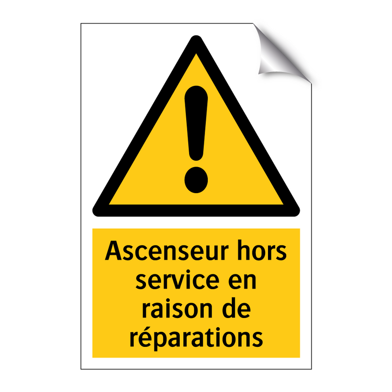 Ascenseur hors service en raison de réparations