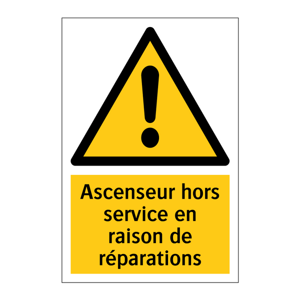 Ascenseur hors service en raison de réparations