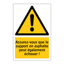 Assurez-vous que le support en asphalte peut également échouer !
