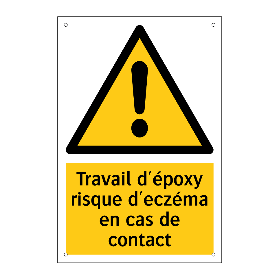 Travail d'époxy risque d'eczéma en cas de contact