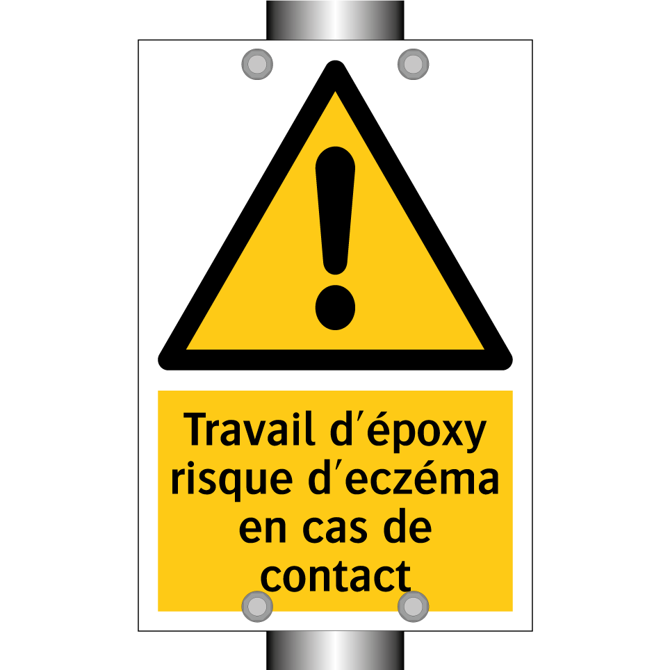 Travail d'époxy risque d'eczéma en cas de contact