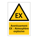 Avertissement EX : Atmosphère explosive