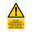 Les gaz d'échappement mettent en danger la santé. Évitez les séjours prolongés !