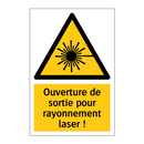 Ouverture de sortie pour rayonnement laser !
