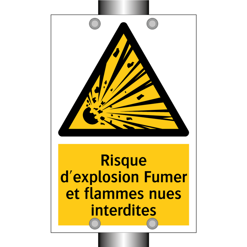 Risque d'explosion Fumer et flammes nues interdites
