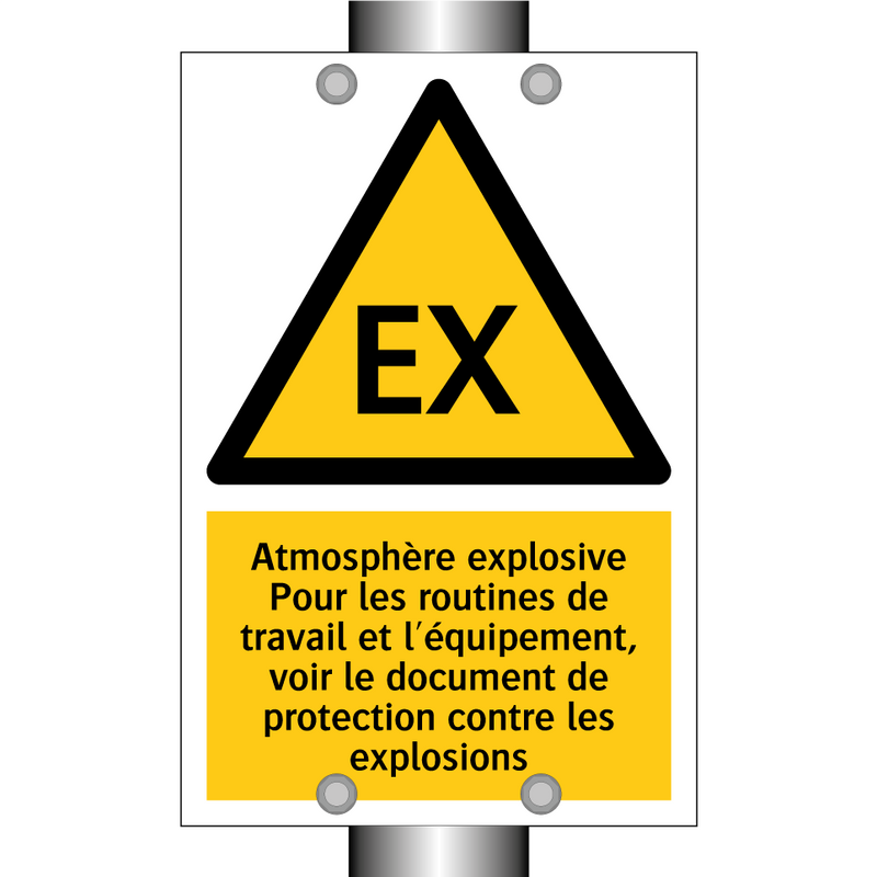 Atmosphère explosive Pour les routines de travail et l'équipement, voir le document de protection contre les explosions