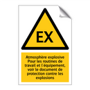Atmosphère explosive Pour les routines de travail et l'équipement, voir le document de protection contre les explosions
