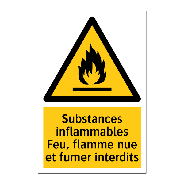 Substances inflammables Feu, flamme nue et fumer interdits