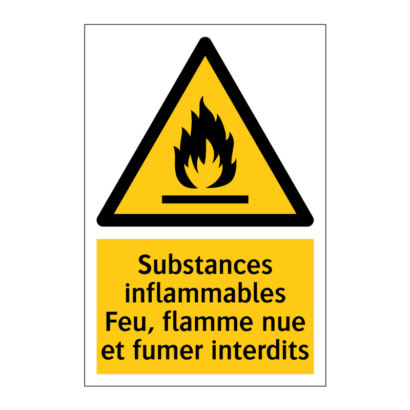 Substances inflammables Feu, flamme nue et fumer interdits