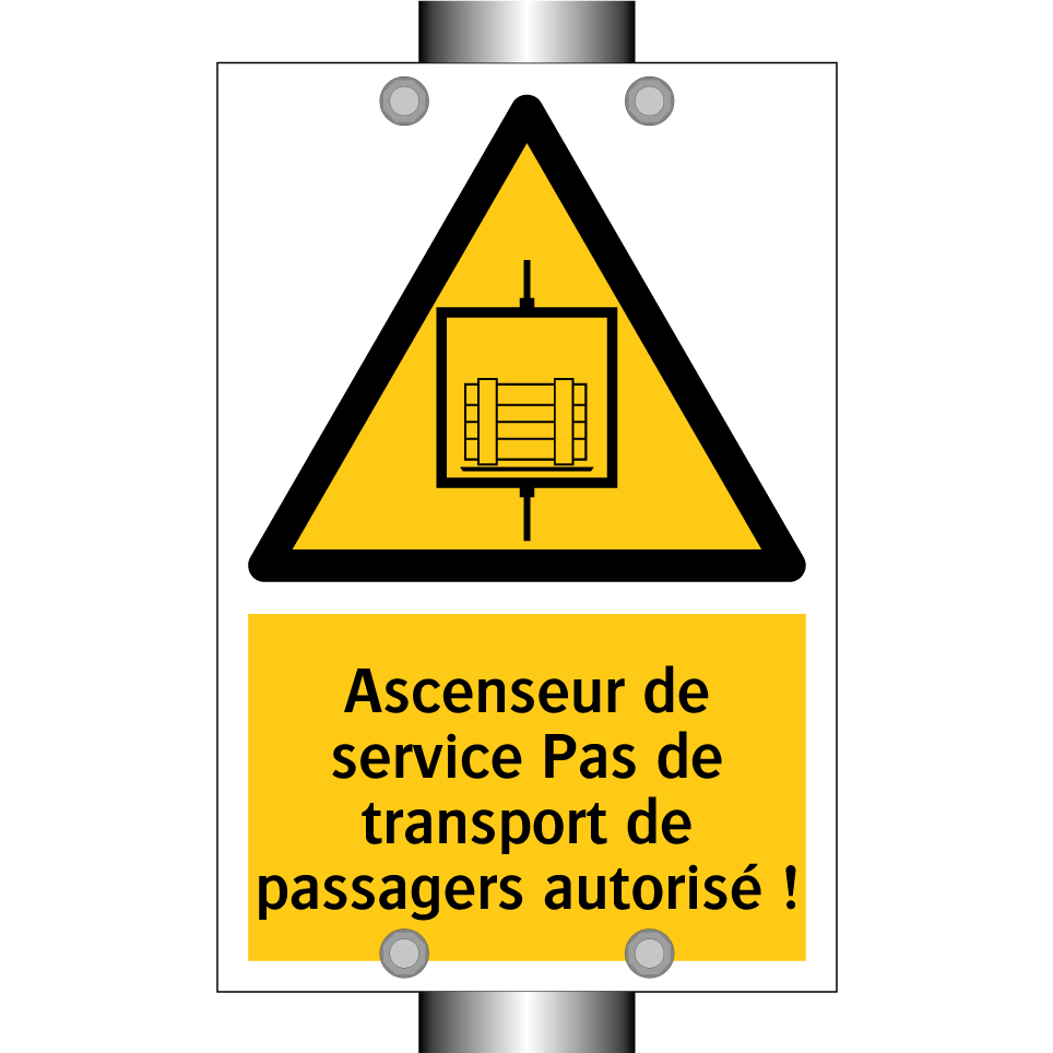 Ascenseur de service Pas de transport de passagers autorisé !
