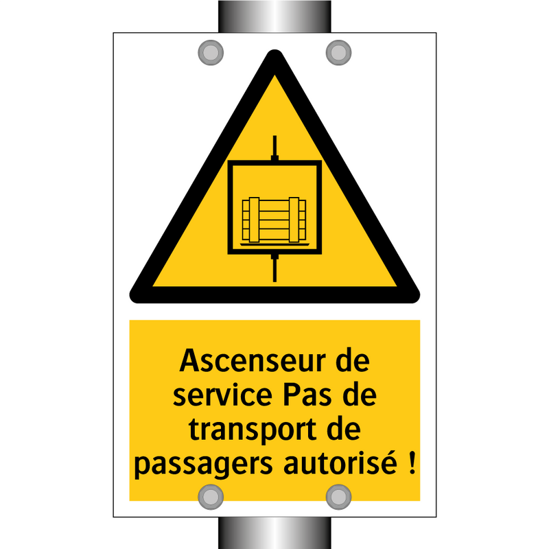 Ascenseur de service Pas de transport de passagers autorisé !