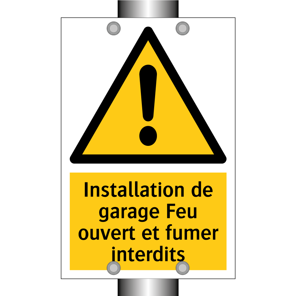 Installation de garage Feu ouvert et fumer interdits
