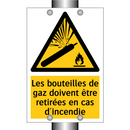 Les bouteilles de gaz doivent être retirées en cas d'incendie