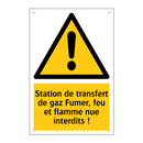 Station de transfert de gaz Fumer, feu et flamme nue interdits !