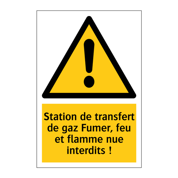 Station de transfert de gaz Fumer, feu et flamme nue interdits !