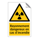 Rayonnement dangereux en cas d'incendie