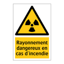Rayonnement dangereux en cas d'incendie