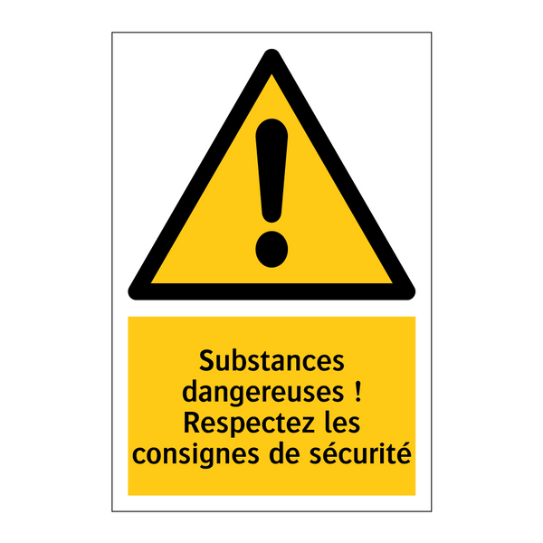 Substances dangereuses ! Respectez les consignes de sécurité