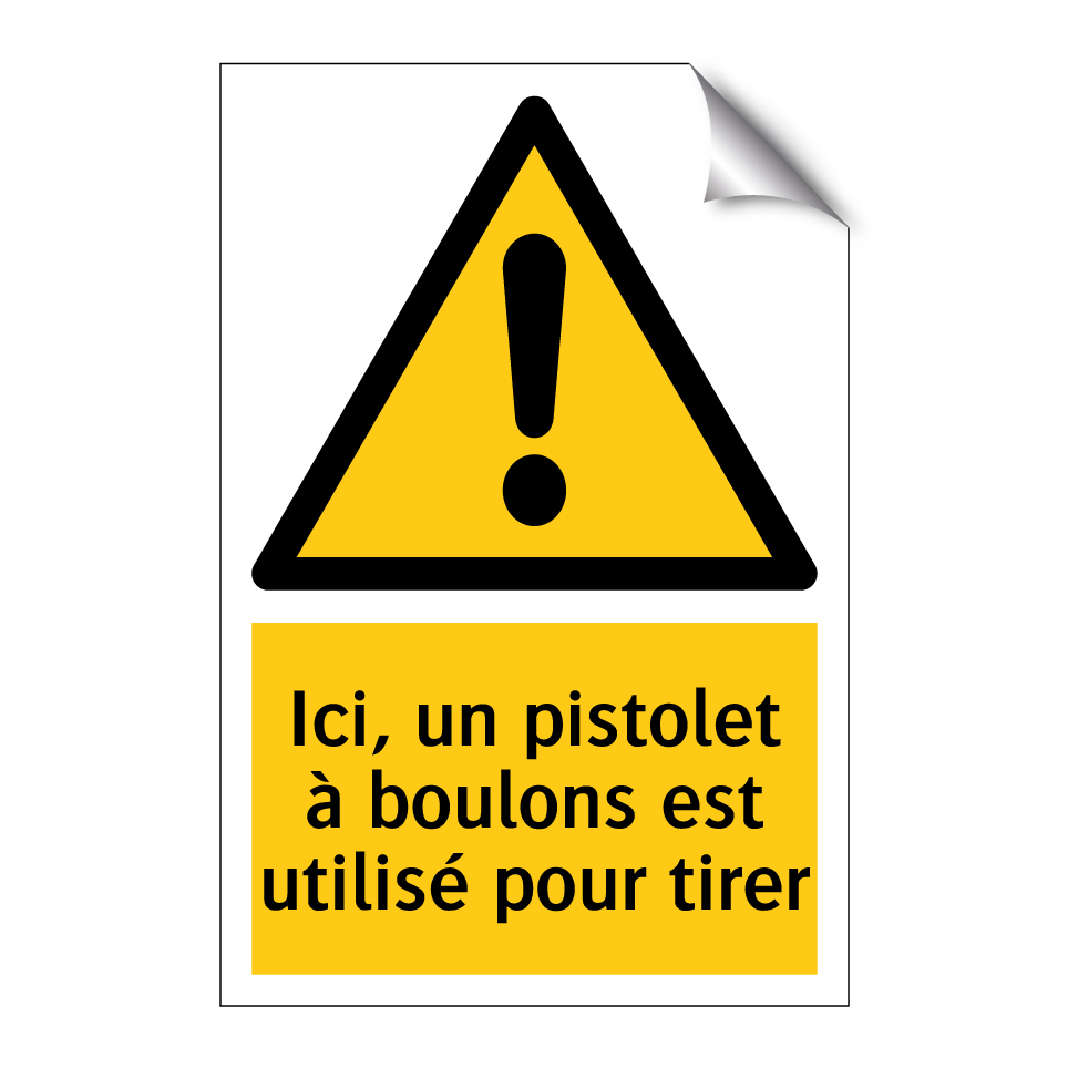 Ici, un pistolet à boulons est utilisé pour tirer