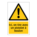 Ici, on tire avec un pistolet à boulon