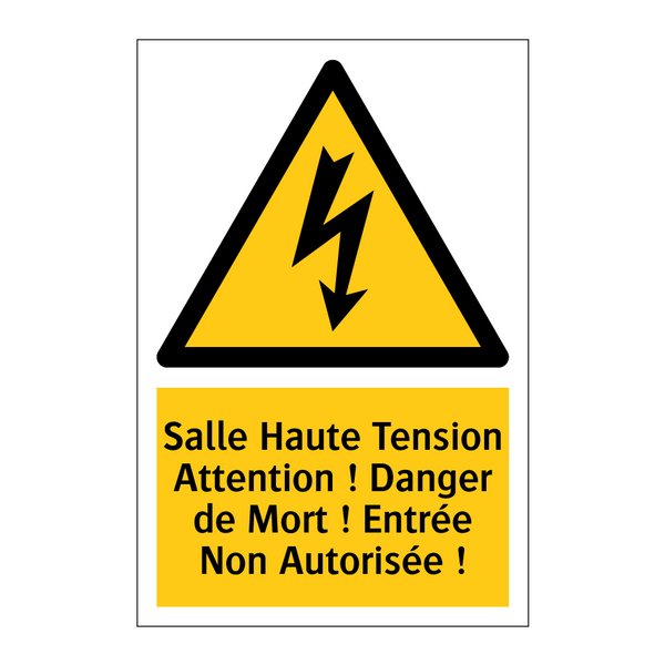 Salle Haute Tension Attention ! Danger de Mort ! Entrée Non Autorisée !