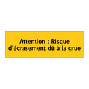 Attention : Risque d'écrasement dû à la grue