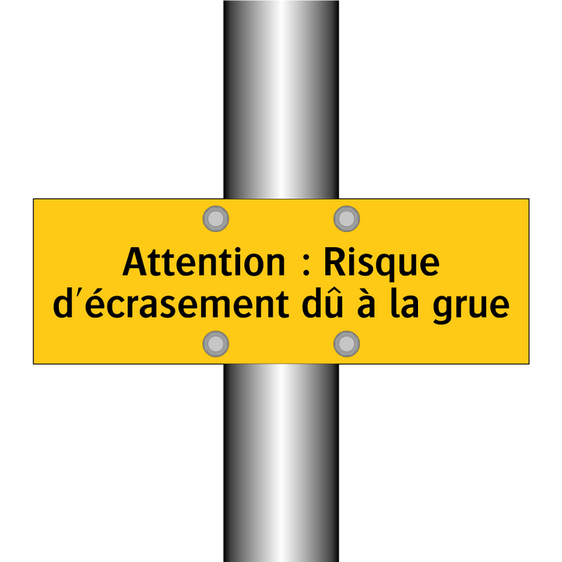 Attention : Risque d'écrasement dû à la grue