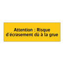 Attention : Risque d'écrasement dû à la grue