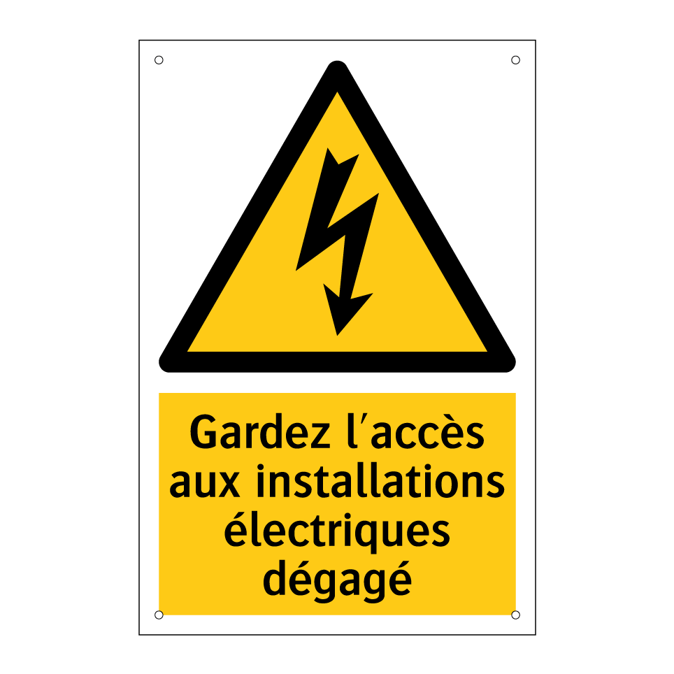 Gardez l'accès aux installations électriques dégagé