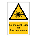 Équipement laser en fonctionnement