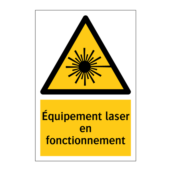 Équipement laser en fonctionnement