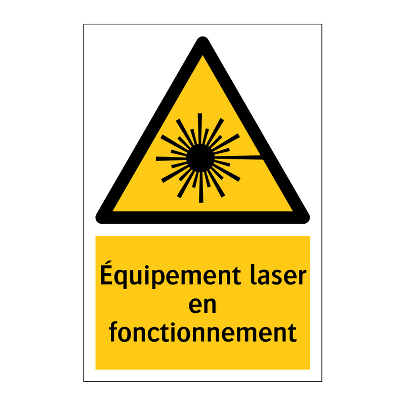 Équipement laser en fonctionnement