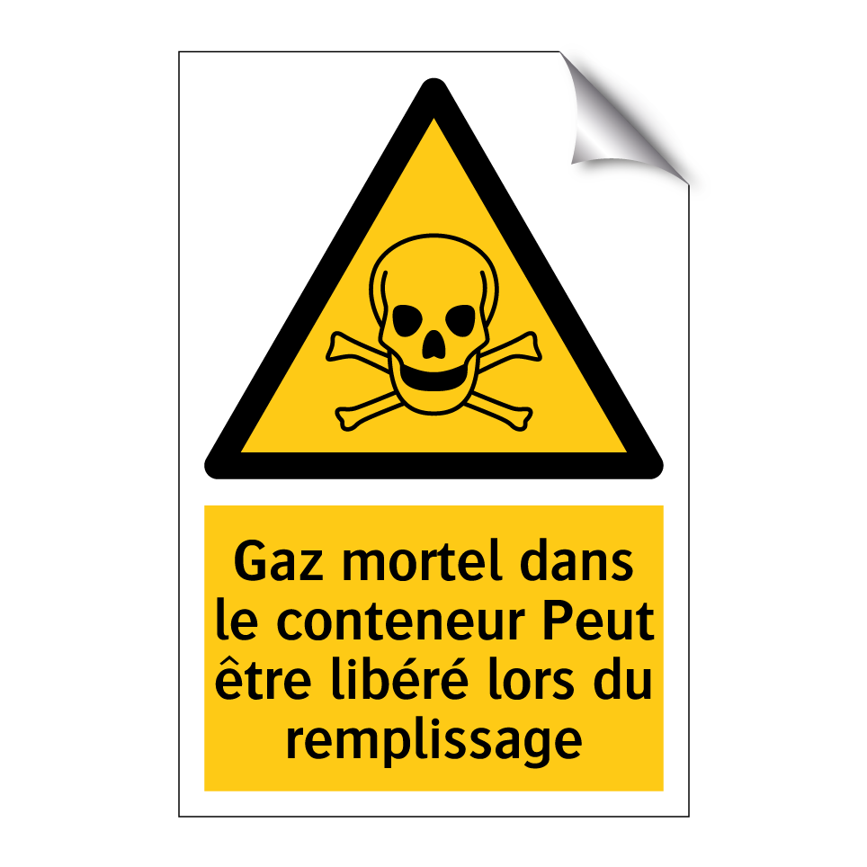Gaz mortel dans le conteneur Peut être libéré lors du remplissage