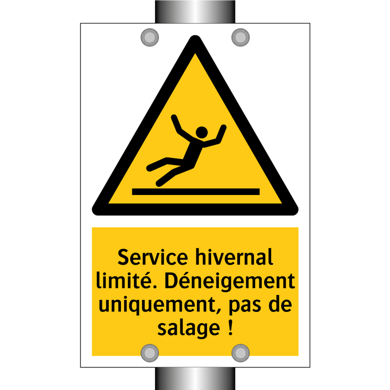 Service hivernal limité. Déneigement uniquement, pas de salage !
