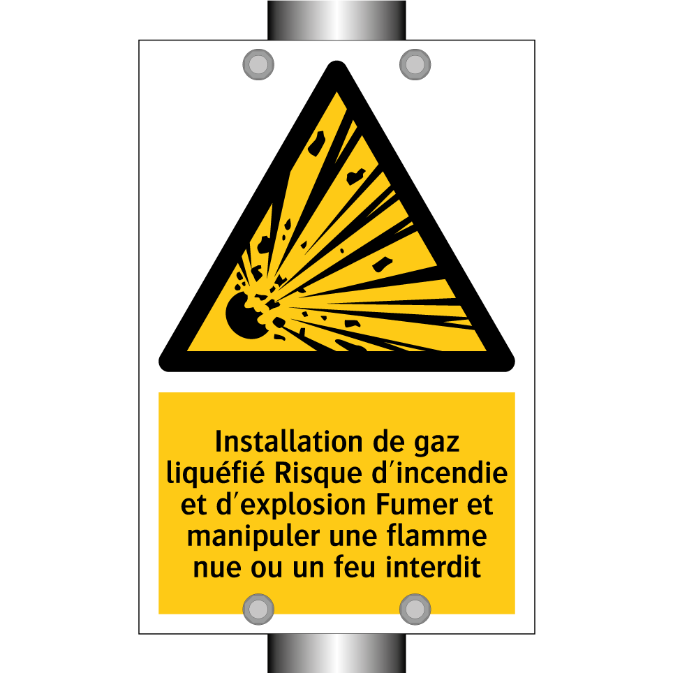 Installation de gaz liquéfié Risque d'incendie et d'explosion Fumer et manipuler une flamme nue ou un feu interdit